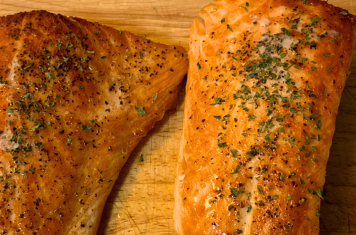 Golden Brown Cooked Salmon